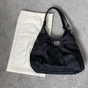 Older style Coach handbag with red interior